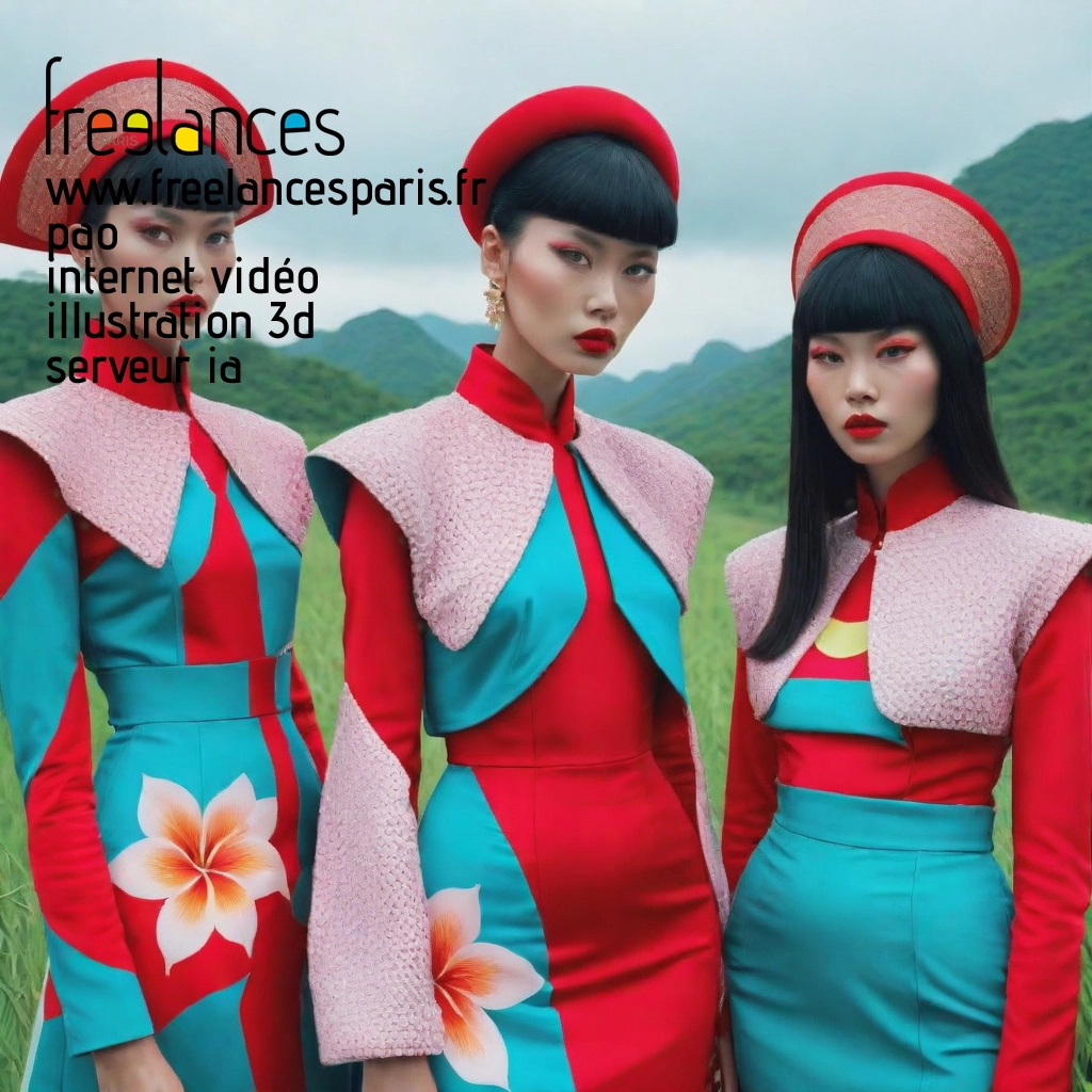 Pao mise en page internet vidéo illustration 3d serveur IA générative AI freelance paris studio de création magazines lhd95v00